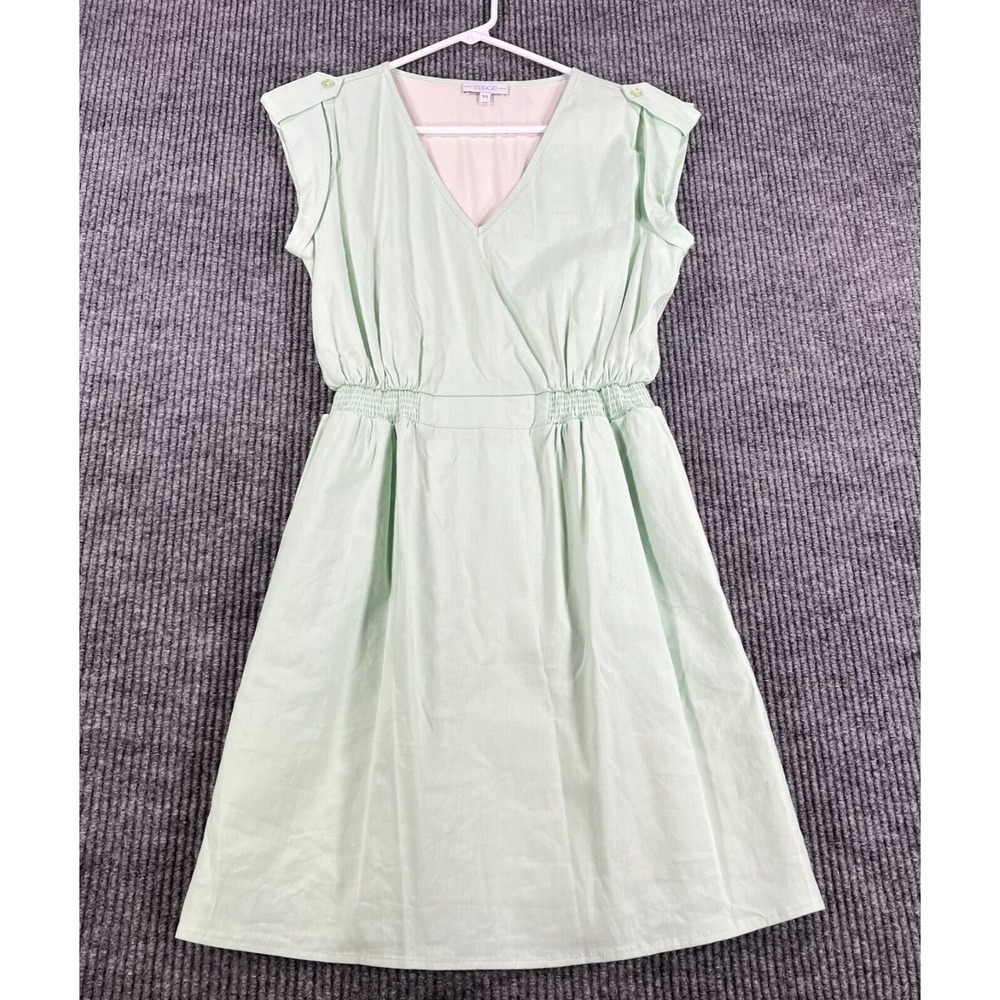 Sedge Dress Womens XS Extra Small Green Sleeveless‎ V Neck Casual Party
